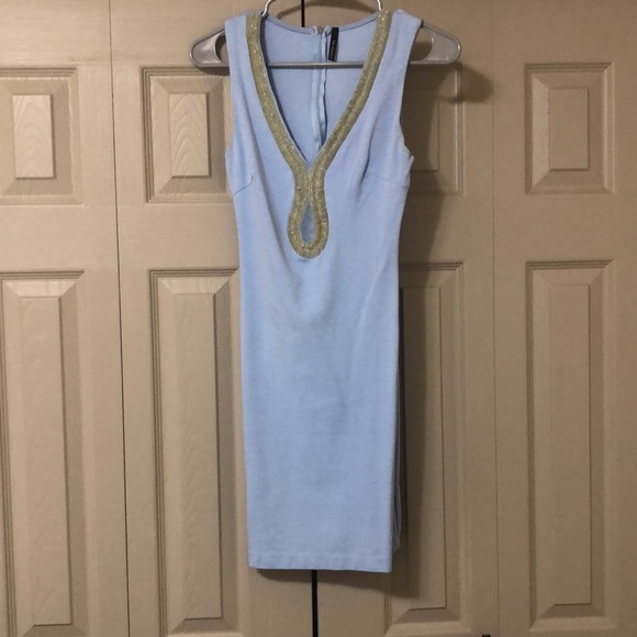 Light Blue Fitted Dress Size S - Picture 1 of 6